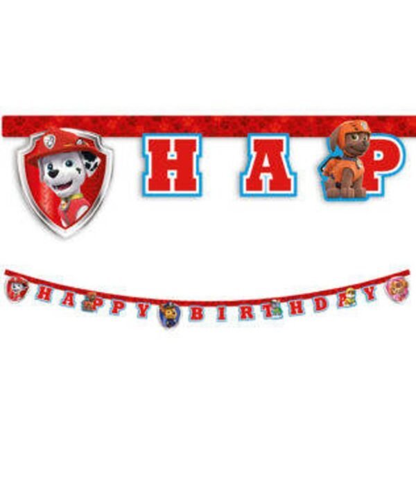 Girlianda Happy Birthday ,,Šunyčiai patruliai” 300 cm.