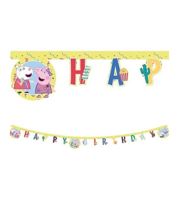 Girlianda Happy Birthday ,,Kiaulytė Peppa” 230 cm.