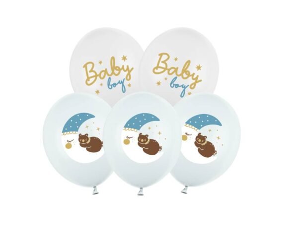 Guminiai balionai Baby boy ,,Strong Balloons”  30 cm 6 vnt.
