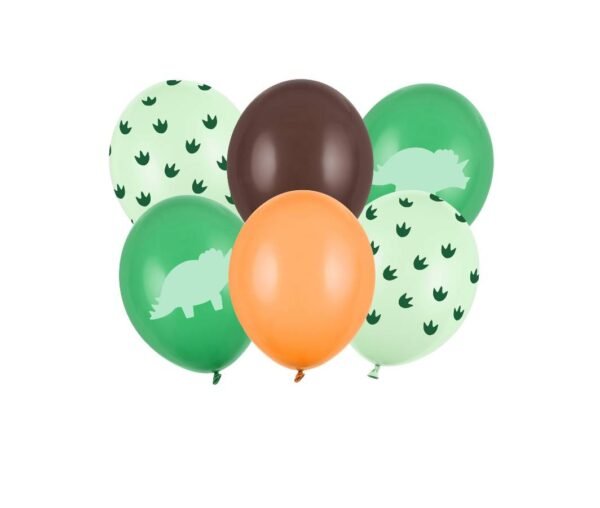 Guminiai balionai su dinozaurais ,,Party Deco” 30cm 6vnt.