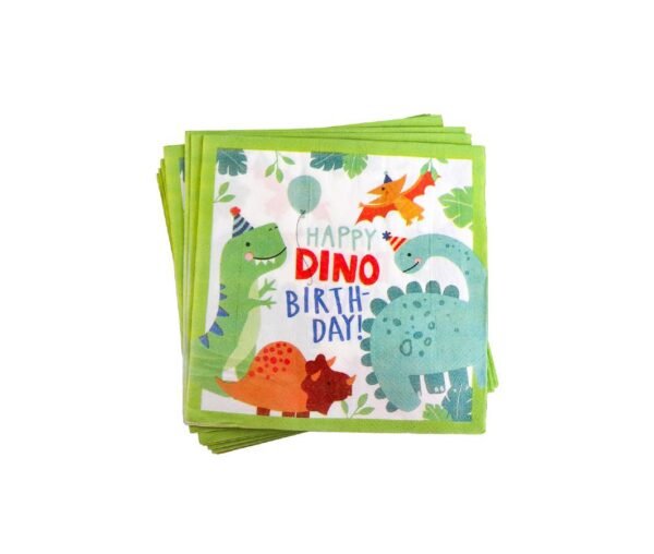 Popierinės servetėlės ,,Dinozaurinis gimtadienis” 20 vnt.