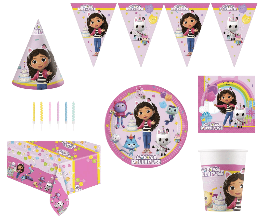 Gabbys Dollhouse rinkinys gimtadieniui 8 asmenims