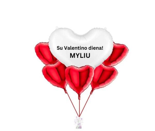 Balionų kompozicija ,,Su Valentino diena, myliu”