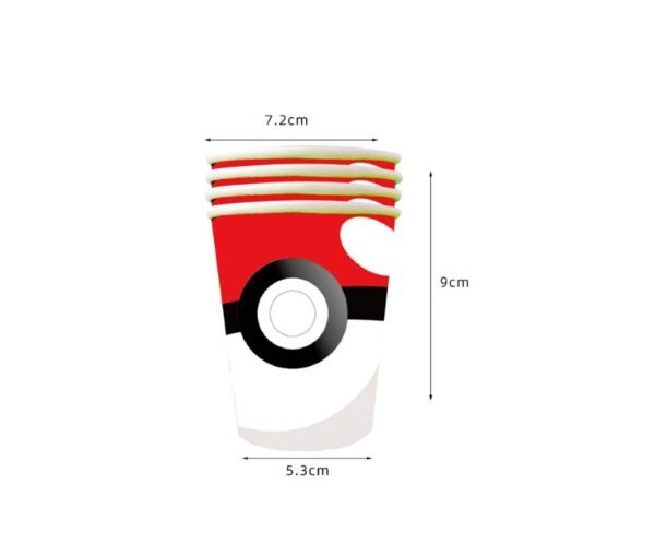 Vienkartiniai puodeliai ,,Pokemon kamuolys” 10 vnt.