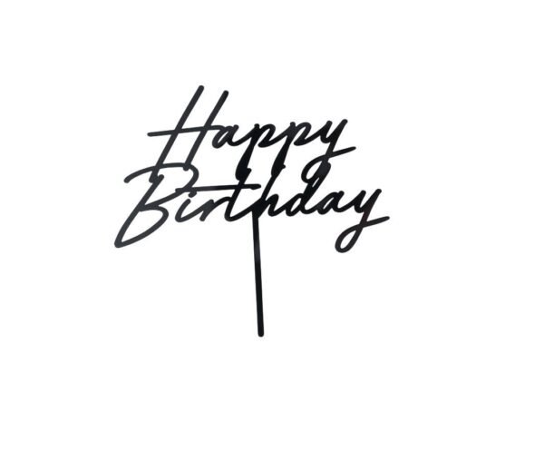 Torto smeigtukas juodas ,,Happy Birthday”