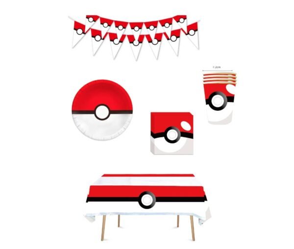 Pokemo tema dekoracijos 10 asmenims