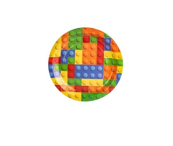 Vienkartinės lėkštutės ,,Lego kaladėlės” 10 vnt.