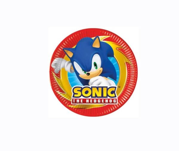Vienkartinės lėkštutės ,,Ežiukas Sonic” 8 vnt. 20cm