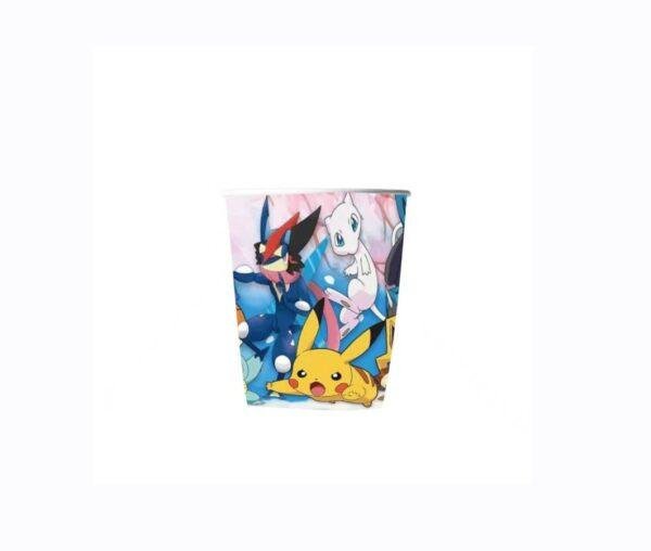 Vienkartiniai puodeliai žydri,,Pokemonai” 10 vnt.