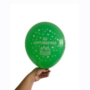 Guminiai balionai žali ,,Su gimtadieniu" 28cm