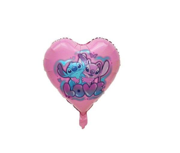Folinis balionas širdelė ,,Stitch” 45 cm