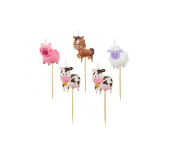 Gimtadienio žvakutės ,,Ferma” 5 vnt.